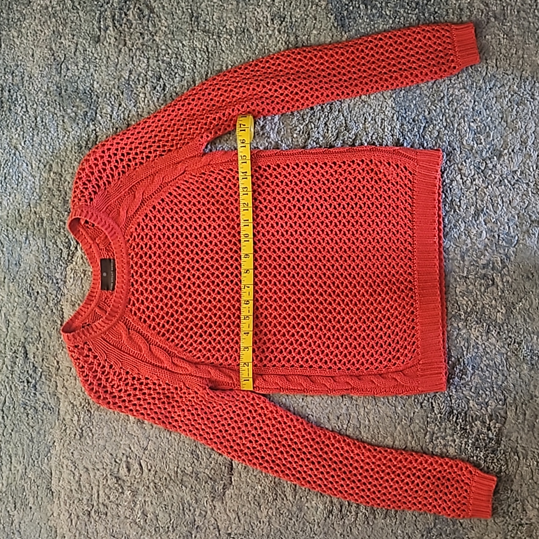Coral Crochet Sweater